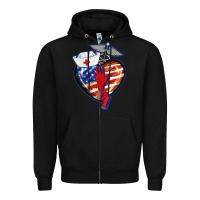 Black patriotic nurse love Zipper Hoodie - BarkalooDesign