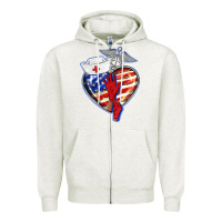 Patriotic Nurse Love Zipper Hoodie | Teevron