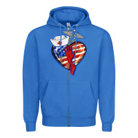 True Royal patriotic nurse love Zipper Hoodie - BarkalooDesign