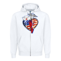 White patriotic nurse love Zipper Hoodie - BarkalooDesign