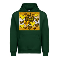 Forest Green yellow hearts Urban Hoodie - JahusDesignShop