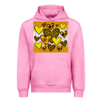 Fuchsia Pink yellow hearts Urban Hoodie - JahusDesignShop
