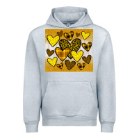 Heather Grey yellow hearts Urban Hoodie - JahusDesignShop