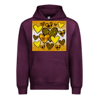 Mauve Wine yellow hearts Urban Hoodie - JahusDesignShop