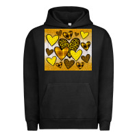 Pigment Black yellow hearts Urban Hoodie - JahusDesignShop