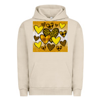Pigment French Oak yellow hearts Urban Hoodie - JahusDesignShop