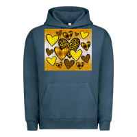 Pigment Midnight Navy yellow hearts Urban Hoodie - JahusDesignShop
