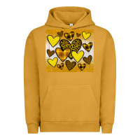 Pigment Peanut Butter yellow hearts Urban Hoodie - JahusDesignShop