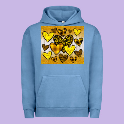 Yellow Hearts Urban Hoodie Designed By Jahusdesignshop
