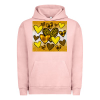 Pigment Salmon yellow hearts Urban Hoodie - JahusDesignShop