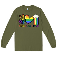 Army Green Peace love Pride Long Sleeve Tee - FaDigitalArtStudio