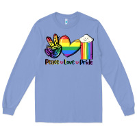 Colony Blue Peace love Pride Long Sleeve Tee - FaDigitalArtStudio