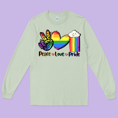 Peace Love Pride Long Sleeve Tee Designed By Fadigitalartstudio