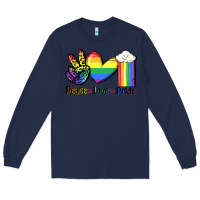 Navy Peace love Pride Long Sleeve Tee - FaDigitalArtStudio