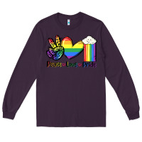 Plum Peace love Pride Long Sleeve Tee - FaDigitalArtStudio