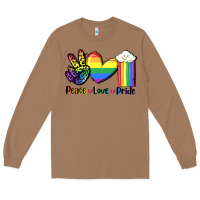 Toasted Coconut Peace love Pride Long Sleeve Tee - FaDigitalArtStudio
