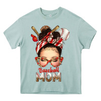 Arona Baseball Mom Messy Bun Heavy Core Tee - texasbilliewilder