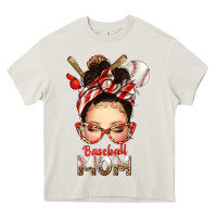 Cream Baseball Mom Messy Bun Heavy Core Tee - texasbilliewilder