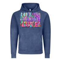 Vintage Denim Live laugh love hippie Valentine's Day Vintage Hoodie - FaDigitalArtStudio