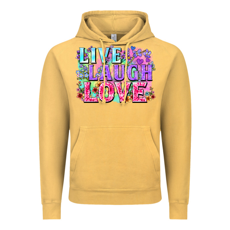 Live Laugh Love Hippie Valentine's Day Vintage Hoodie by FaDigitalArtStudio | Teevron