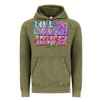 Vintage Olive Live laugh love hippie Valentine's Day Vintage Hoodie - FaDigitalArtStudio