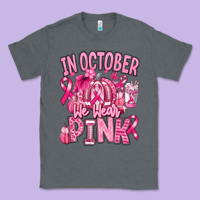 In October We Wear Pink American Football Classic Tee Designed By Ranaportraitstore
