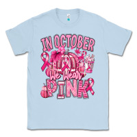 Dusty Blue in october we wear pink american football Classic Tee - RanaPortraitStore