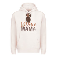 Pale Pink Dog Lover Women Gift Weenie Mama Pet Mom Wiener Dachshund Premium Hoodie - maiPhamDesign