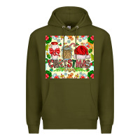 Army Green Christmas Vibes Premium Hoodie - CowhideDigitalArt