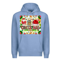 Colony Blue Christmas Vibes Premium Hoodie - CowhideDigitalArt