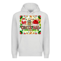Dove Grey Christmas Vibes Premium Hoodie - CowhideDigitalArt
