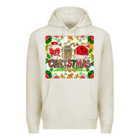 Oatmeal Heather Christmas Vibes Premium Hoodie - CowhideDigitalArt
