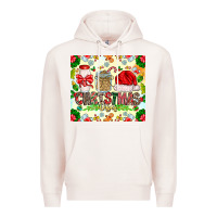 Pale Pink Christmas Vibes Premium Hoodie - CowhideDigitalArt