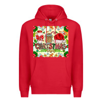 Red Christmas Vibes Premium Hoodie - CowhideDigitalArt