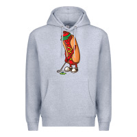 Heather Grey Funny Golfing Hot Dog Golf Gifts Shirts for Men Boys Golfer Premium Hoodie - maiPhamDesign