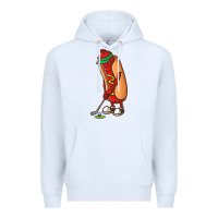 White Funny Golfing Hot Dog Golf Gifts Shirts for Men Boys Golfer Premium Hoodie - maiPhamDesign