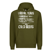Army Green liberal tears and cold beers   funny political t shirt Premium Hoodie - maiPhamDesign