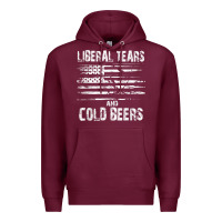 Burgundy liberal tears and cold beers   funny political t shirt Premium Hoodie - maiPhamDesign