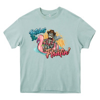 Arona Bitches be floatin' skeleton summer Heavy Core Tee - NancyCooperArtShop