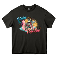 Asphalt Bitches be floatin' skeleton summer Heavy Core Tee - NancyCooperArtShop