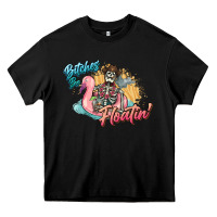 Black Bitches be floatin' skeleton summer Heavy Core Tee - NancyCooperArtShop