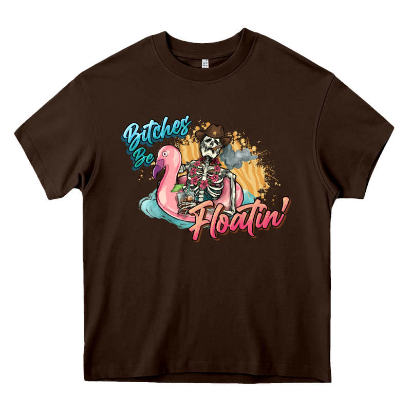 Bitches Be Floatin' Skeleton Summer Heavy Core Tee by NancyCooperArtShop | Teevron