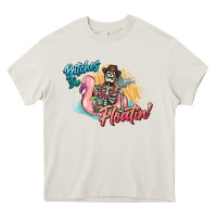 Cream Bitches be floatin' skeleton summer Heavy Core Tee - NancyCooperArtShop