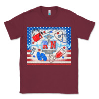 Burgundy American memorial day rn registered nurse Classic Tee - TumblerDesignByShophia