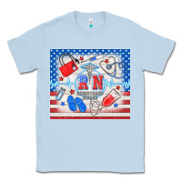 Dusty Blue American memorial day rn registered nurse Classic Tee - TumblerDesignByShophia