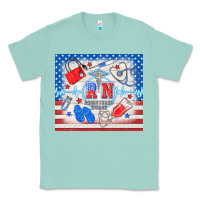 Seafoam American memorial day rn registered nurse Classic Tee - TumblerDesignByShophia