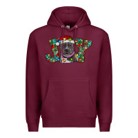 Burgundy Christmas Pitbull Joy Premium Hoodie - RanaPortraitStore