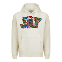 Oatmeal Heather Christmas Pitbull Joy Premium Hoodie - RanaPortraitStore