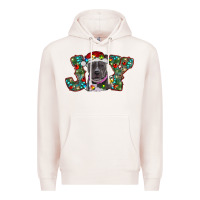 Pale Pink Christmas Pitbull Joy Premium Hoodie - RanaPortraitStore
