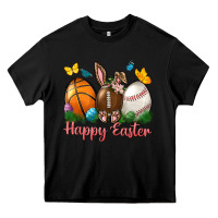 Black Happy Easter sports with butterfly Heavy Core Tee - NancyCooperArtShop